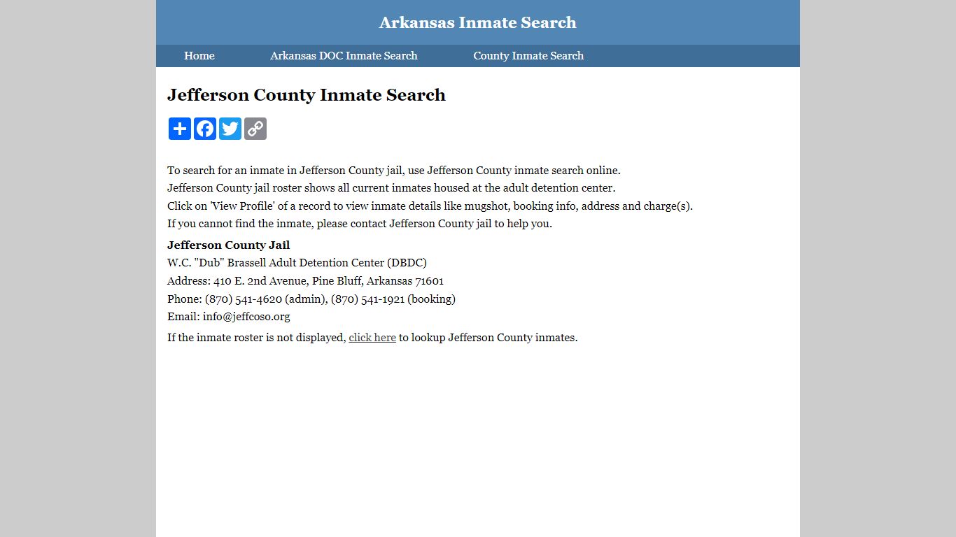 Jefferson County Inmate Search