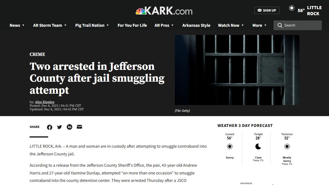 Two arrested in Jefferson County after jail smuggling attempt